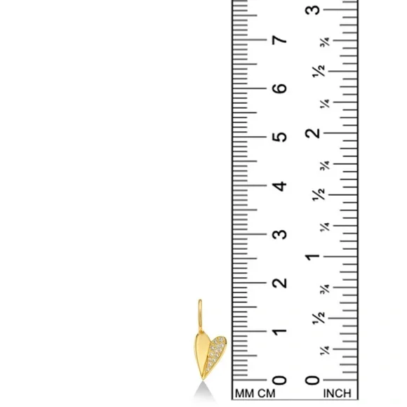 Amanda Pearl Mini Folded Heart Charm with Half Pavé - Picture 4 of 8